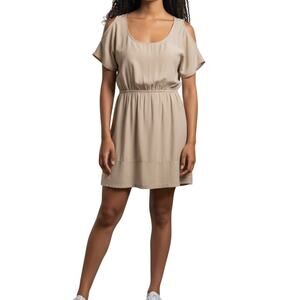 Urban Outfitters Silence + Noise Cold Shoulder Mini Dress Tan XS